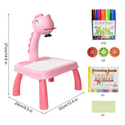 Children Led Projector Art Drawing Table Toys Kids Painting Board Desk Arts Crafts Educational Learning Paint Tools Toy for Girl Kids Led Projector Drawing Table DailyAlertDeals China D Pink with box 