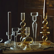 Vintage Glass French Style Candlestick Crystal Glass Candle Holders Simple Wedding Romantic Candlelight Dinner Home Decoration Home & Garden DailyAlertDeals   