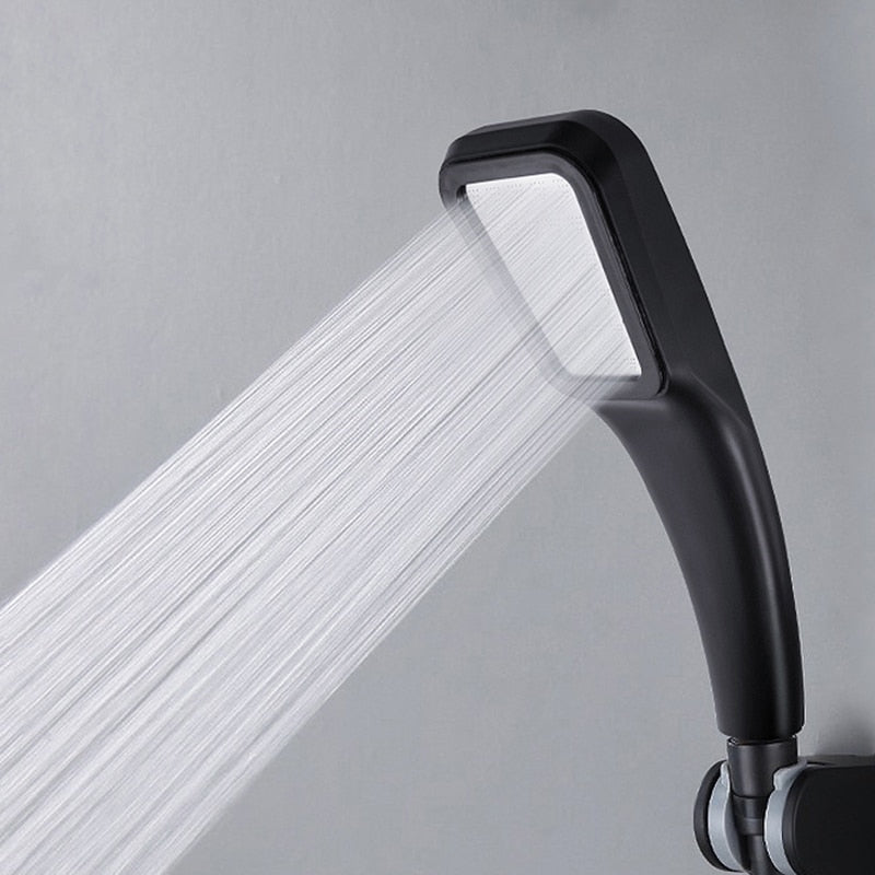 ZhangJi 300 Holes High Pressure Rainfall Shower Head Water Saving 3 Color Chrome Black White Sprayer Nozzle Bathroom Accessories High Pressure Rainfall Shower DailyAlertDeals black version  