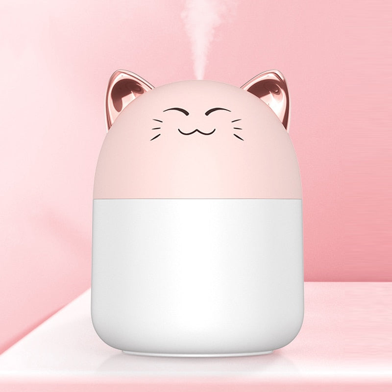 New Desktop Humidifier With Colorful Atmosphere Light 250ml Capacity Cold Mist Aroma Diffuser Home Bedroom Humidifier Purifies 0 DailyAlertDeals Clear 1  