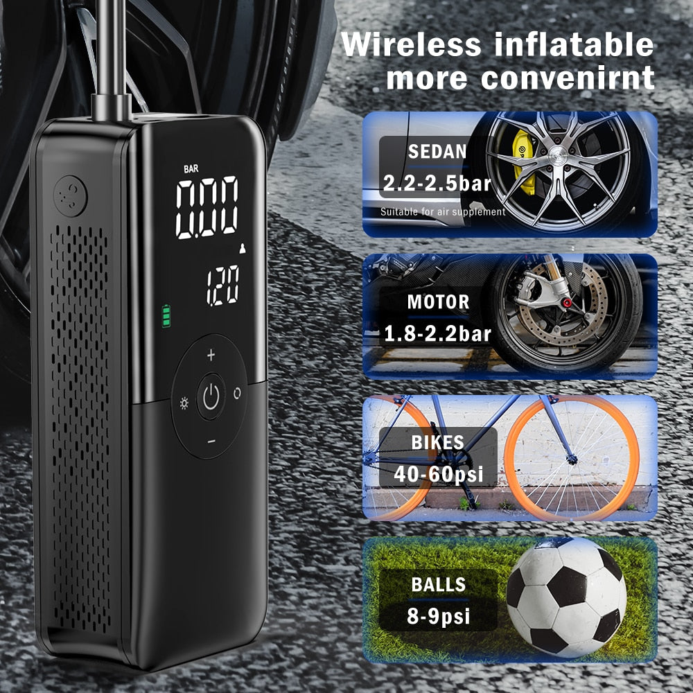 Air Compressor 12v Air Pump For Car Portable Tyre Inflator Electric Motorcycle Pump Air Compressor For Car Motorcycles Bicycles Air Pump compressor for Motorcycle DailyAlertDeals   
