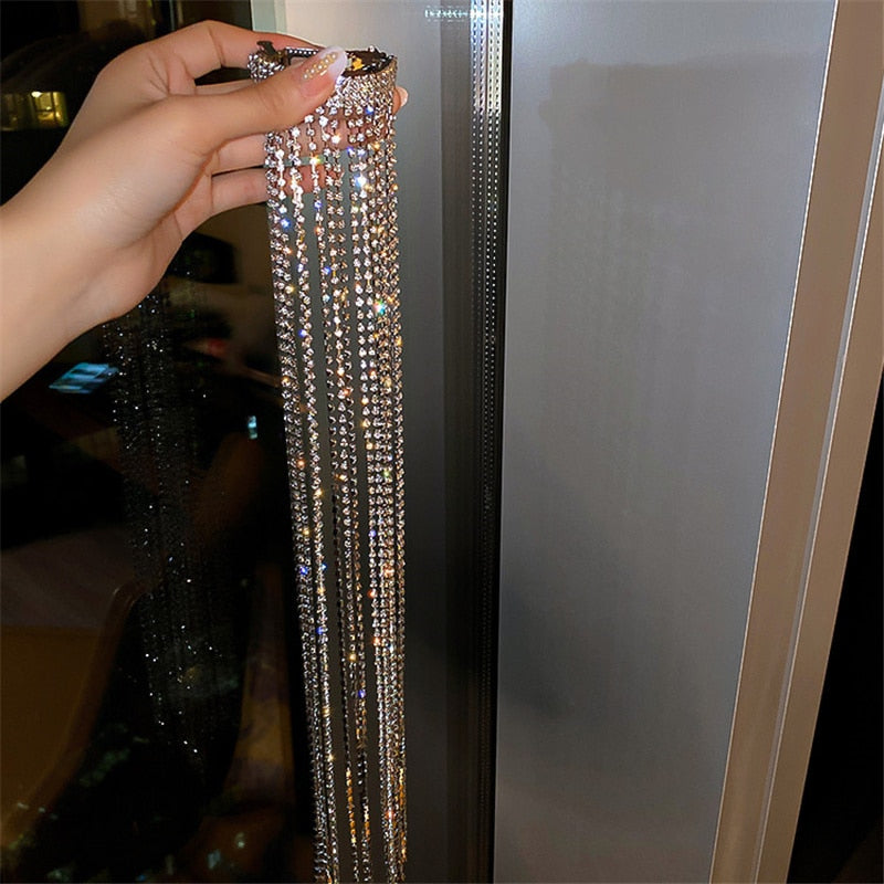 FYUAN Shine Full Rhinestone Hairpins for Women Bijoux Long Tassel Crystal 0 DailyAlertDeals   