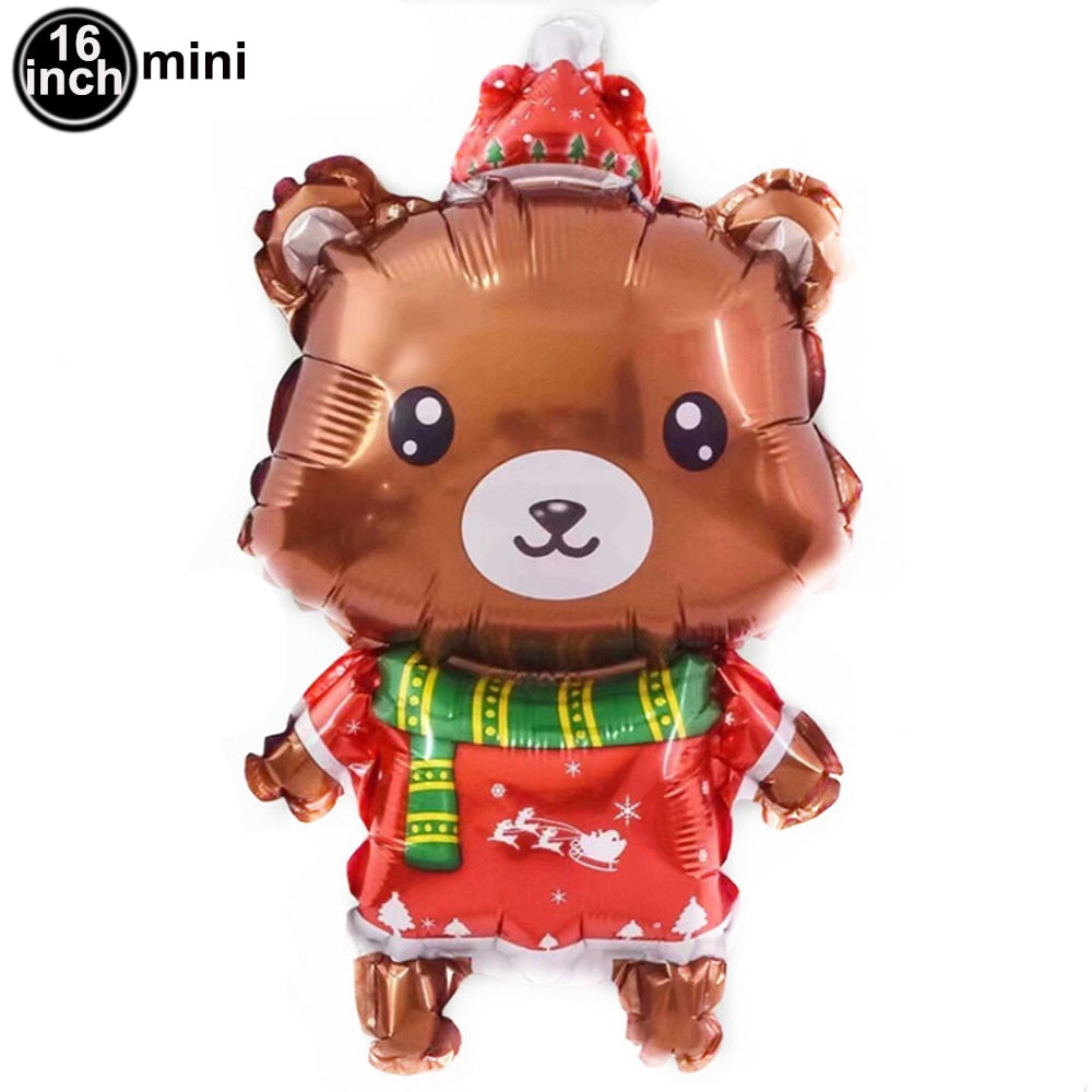 1pc Jumbo Gingerbread Man Foil Balloons Christmas Balloon Xmas Helium Foil Balloon Christmas Party Supplies New Year Decoration 0 DailyAlertDeals mini Bear As pitures show 