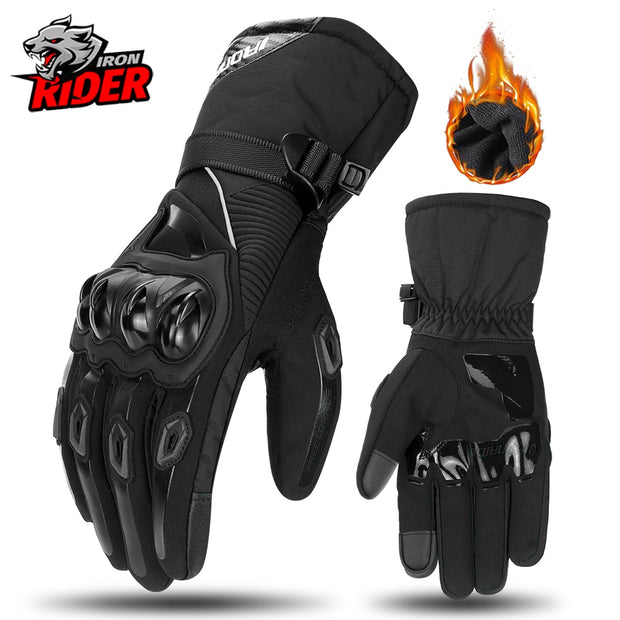 Motorcycle Gloves Windproof Waterproof Guantes Moto Men Motorbike Riding Gloves Touch Screen Moto Motocross Gloves Winter Motorbike Riding Gloves DailyAlertDeals WP-02 Black Gloves M China