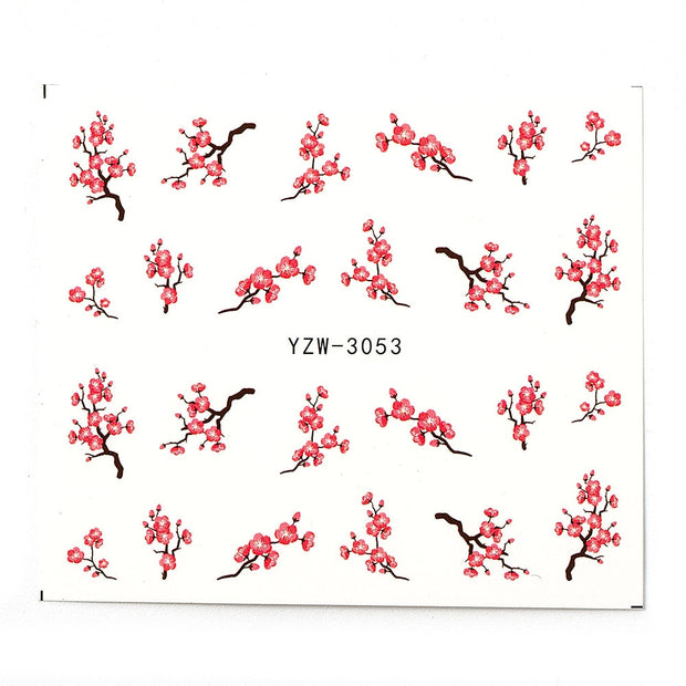 1Pcs Water Nail Decal and Sticker Flower Leaf Tree Green Simple Summer DIY Slider for Manicure Nail Art Watermark Manicure Decor 0 DailyAlertDeals HB920  