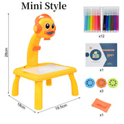 Kids Led Projector Drawing Table Toy Set Art Painting Board Table Light Toy Educational Learning Paint Tools Toys for Children Kids Led Projector Drawing Table DailyAlertDeals China Mini Yellow With Box 1 