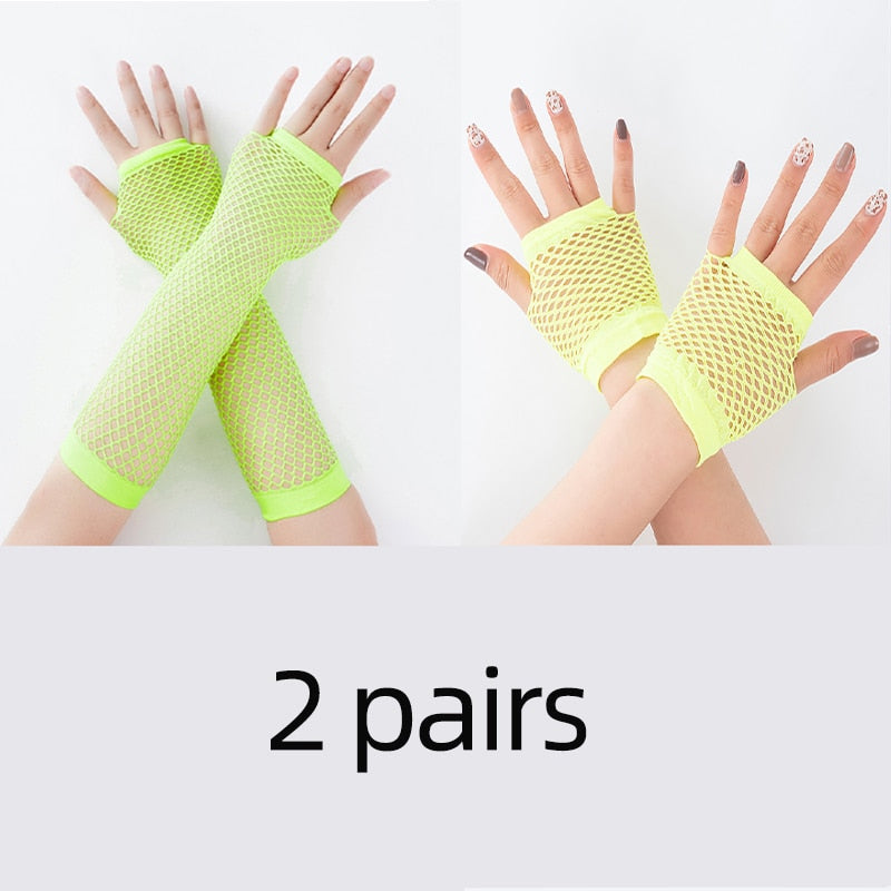 Stylish Long Black Fishnet Gloves Womens Fingerless Gloves Girls Dance Gothic Punk Rock Costume Fancy Gloves Fingerless Gloves DailyAlertDeals 2 pairs 8 One Size 