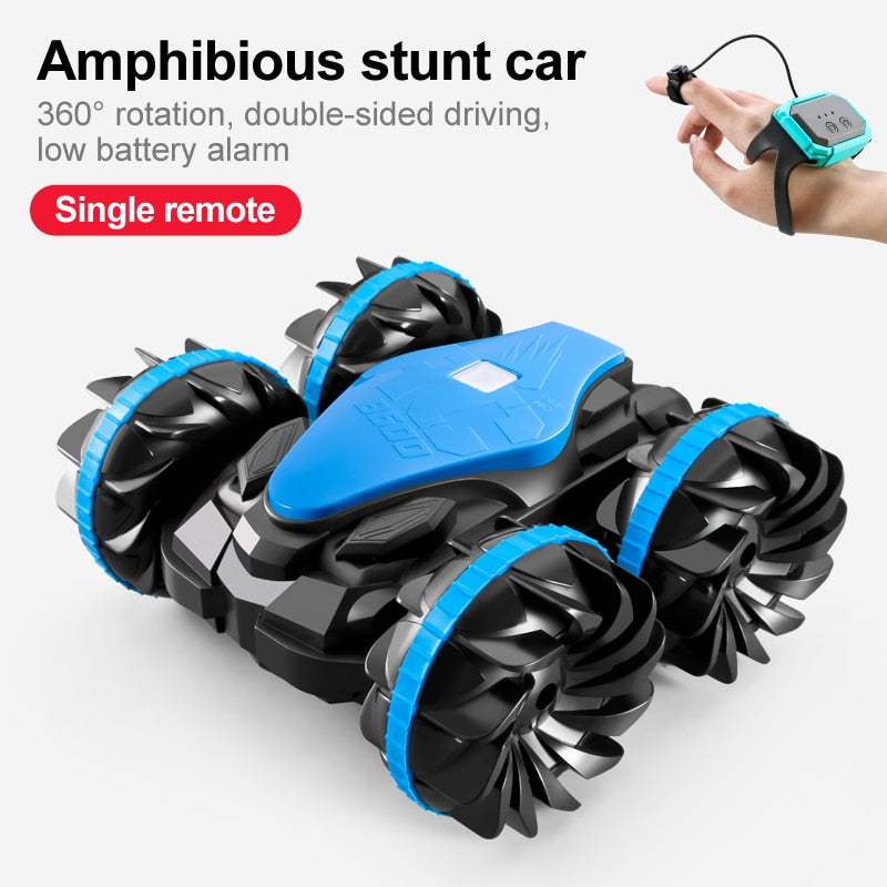 Newest High-tech Remote Control Car 2.4G Amphibious Stunt RC Car Double-sided Tumbling Driving Children Electric Toys for Boy Stunt RC Car Double-sided Tumbling Driving Children Electric Toys for Boy DailyAlertDeals B600 Watch Blue Y USA 
