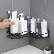 Japanese-style wrought iron bathroom shelf wall-mounted shower gel storage rack toilet free punch toiletry stand bathroom shelf DailyAlertDeals   