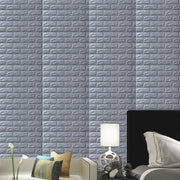 10pcs 3D Wall Sticker Imitation Brick Bedroom Decoration Waterproof Self Adhesive Wallpaper For Living Room Kitchen TV Backdrop 0 DailyAlertDeals silver gray China 
