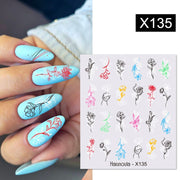Harunouta Spring Simple Green Theme Water Decal Sticker Flower Leaf Tree Summer DIY Slider For Manicuring Nail Art Watermarks 0 DailyAlertDeals X135  