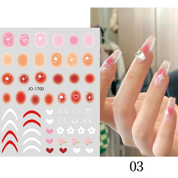 Purple Heart Love Design 3D Nail Sticker English Letter Stickers Face Pattern Trasnfer Sliders Valentine Nail Art Decoration 0 DailyAlertDeals 1700  