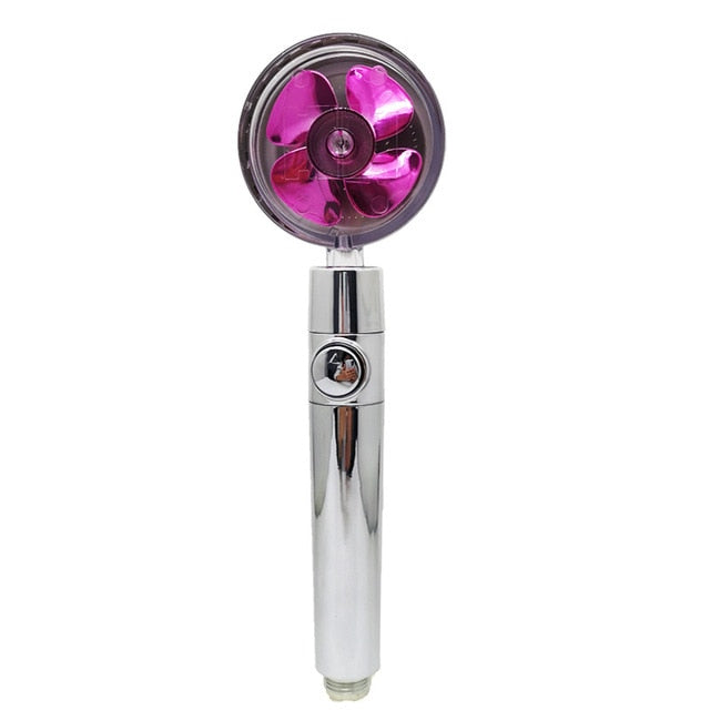 Strong Pressurization Spray Nozzle Water Saving  Rainfall 360 Degrees Rotating With Small Fan Washable Hand-held Shower Head Hand Shower DailyAlertDeals without filte sliver 1  