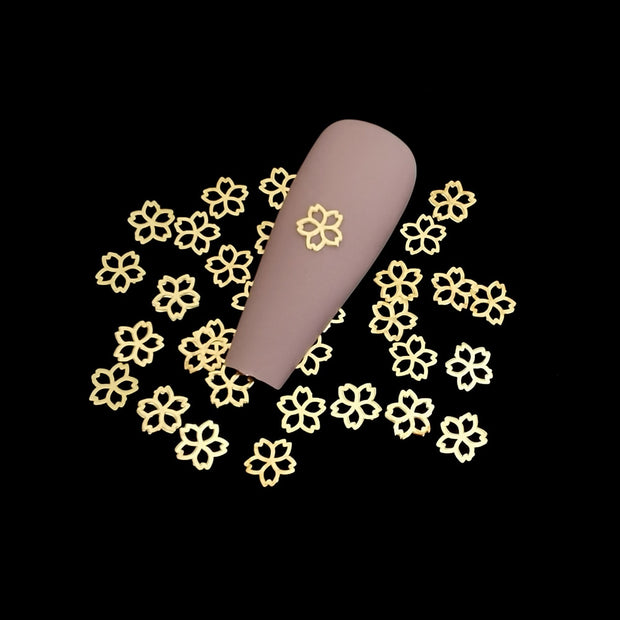 100Pcs/Lot Gold Metal Nail Decals Ultra-thin Flakes Nail Bling Rhinestone Cute 3D Nail Art Decorations Charm Nail Art Rivets 0 DailyAlertDeals 501  