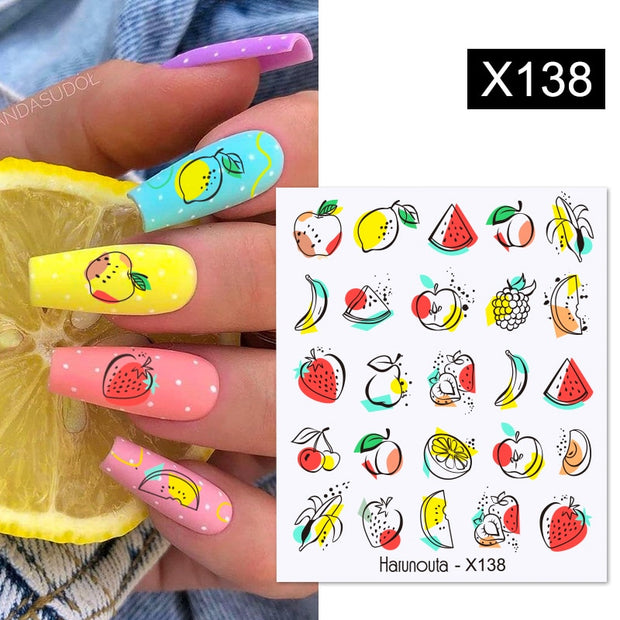 Spring Watercolor Nail Water Decal Stickers Flower Leaf Tree Green Simple Summer DIY Slider For Manicuring Nail Art Watermark 0 DailyAlertDeals X138  