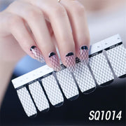 1sheet Korean Nail Polish Strips DIY Waterproof Nail Wraps Mixed Patterns Full Nail Patch Adhesive for Women Nail Art Stickers nail decal sticker DailyAlertDeals SQ1014  