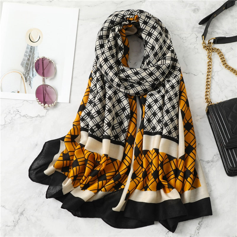 2022 New Design Brand Women Scarf Fashion Print Cotton Spring Winter Warm Scarves Hijabs Lady Pashmina Foulard Bandana Plaid 0 DailyAlertDeals m54-1 180x90cm 