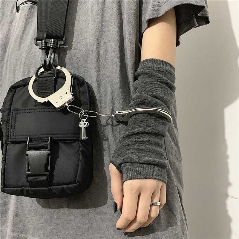 Black Punk long Fingerless Gloves Cuff Women Men Ninja Sport Outdoor Hip-hop GlovesElbow Mittens Cool Stretch winter Arm Warmer Gloves DailyAlertDeals   
