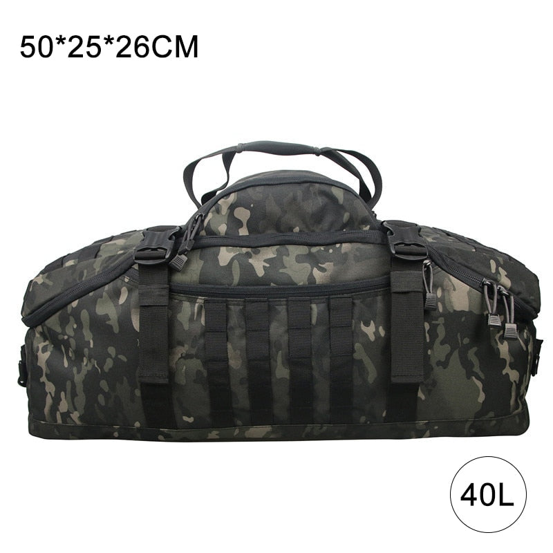 40L 60L 80L Waterproof Travel Bags Large Capacity Luggage Bags Men Duffel Bag Travel Tote Weekend Bag Military Duffel Bag 0 DailyAlertDeals 40L Black Camo China 