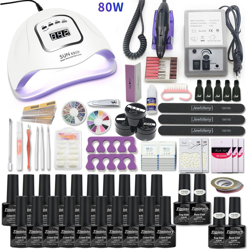 Super Manicure Set for Nail Kit with led Nail lamp 20000RPM Nail drill Machine Nail Polish Kit Acrylic Kit Nail Art Tools Set Manicure Care Tool DailyAlertDeals X5 MAX-20-2000 China 