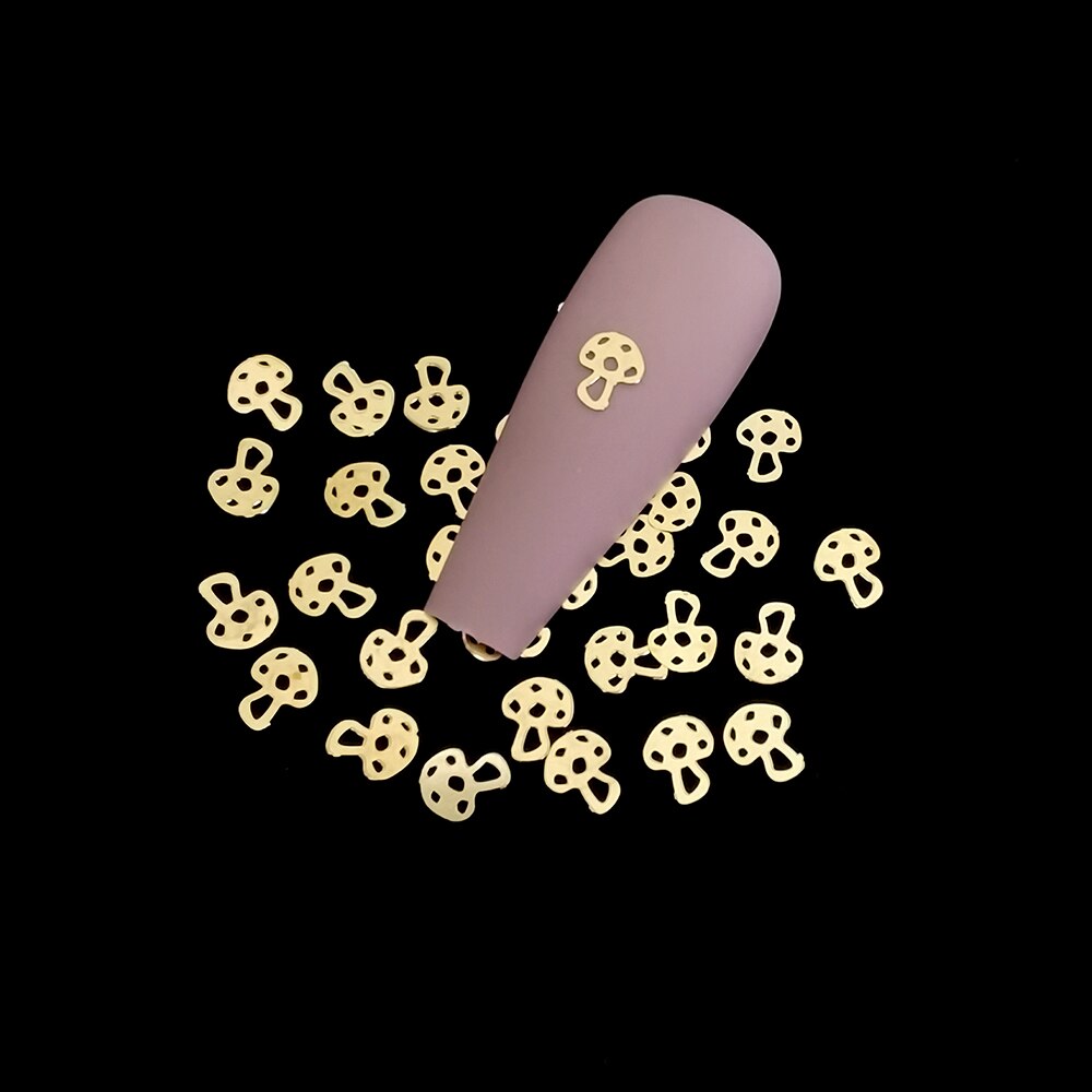 100Pcs/Lot Gold Metal Nail Decals Ultra-thin Flakes Nail Bling Rhinestone Cute 3D Nail Art Decorations Charm Nail Art Rivets 0 DailyAlertDeals 634  