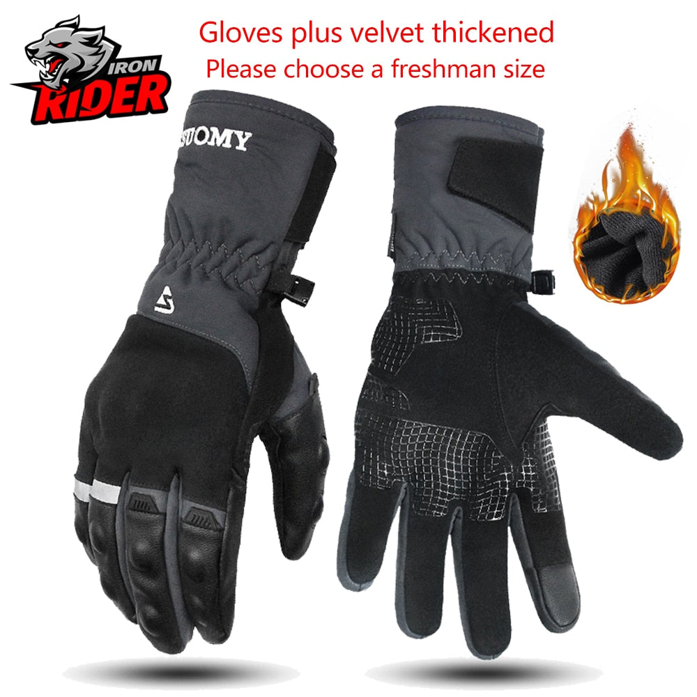 Motorcycle Gloves Windproof Waterproof Guantes Moto Men Motorbike Riding Gloves Touch Screen Moto Motocross Gloves Winter Motorbike Riding Gloves DailyAlertDeals SU07-Grey Gloves M China