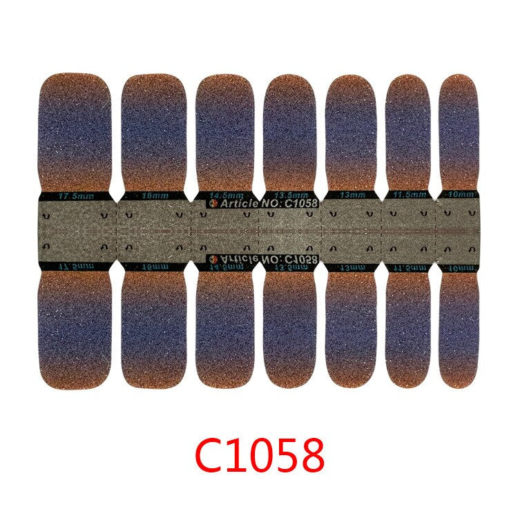 1sheet Korean Nail Polish Strips DIY Waterproof Nail Wraps Mixed Patterns Full Nail Patch Adhesive for Women Nail Art Stickers nail decal sticker DailyAlertDeals C1058  