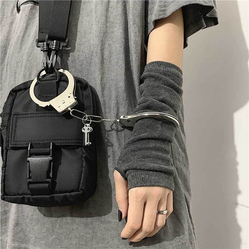 Black Punk long Fingerless Gloves Cuff Women Men Ninja Sport Outdoor Hip-hop GlovesElbow Mittens Cool Stretch winter Arm Warmer Gloves DailyAlertDeals Dark gray One Size 