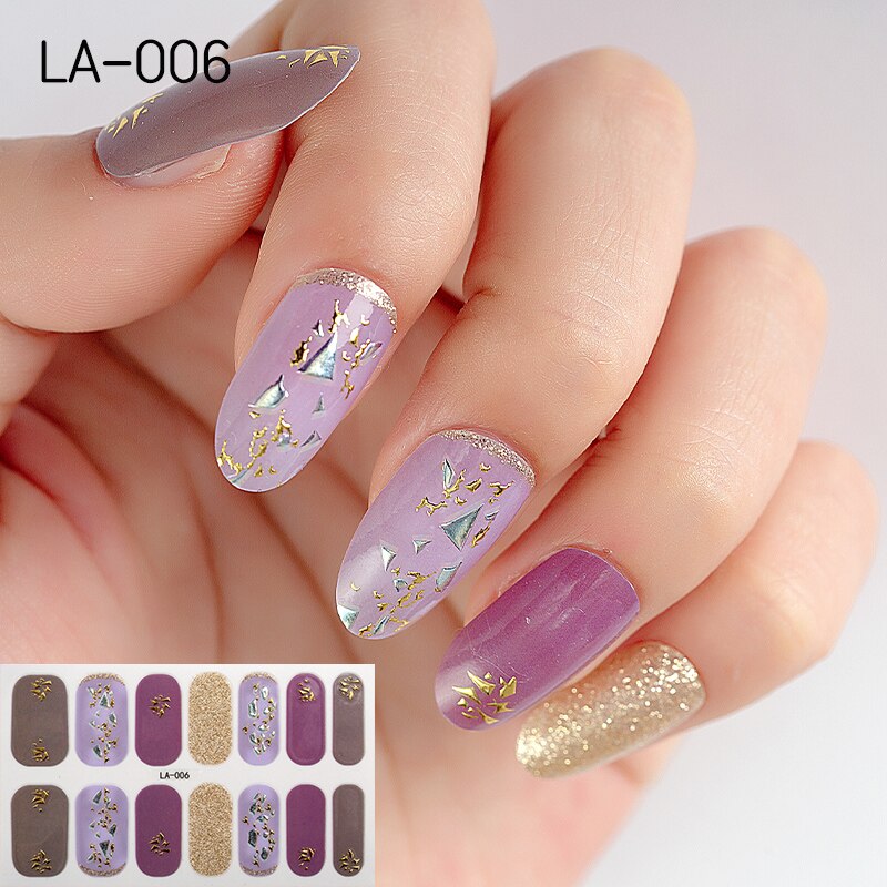22tips Korea Toe Nail Sticker Wraps Adhesive Decals Toenail Polish Strips DIY Pedicure Foot Decals Manicure Women nail art DailyAlertDeals LA-006(14Tips)  