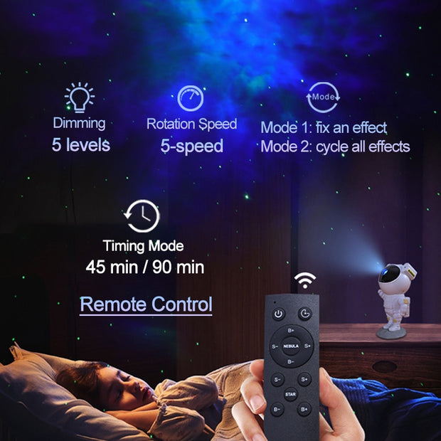 Galaxy Star Projector Starry Sky Night Light Astronaut Lamp Home Room Decor Decoration Bedroom Decorative Luminaires Gift Galaxy Star Projector DailyAlertDeals   