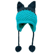 BomHCS Cute Fox Ears Beanie Winter Warm 100% Handmade Knit Hat 0 DailyAlertDeals Navy Sky Blue  