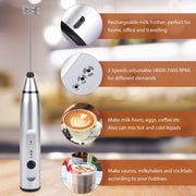 4 in 1 Electric Milk Frothers Handheld Wireless Blender USB Mini Coffee Maker Whisk Mixer Cappuccino Cream Egg Beater Food Blender Electric Milk Frothers DailyAlertDeals   