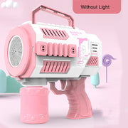 Rocket Boom Bubble Gun 69 Holes Soap Gatling Bubbles Blaster Machine Gun for Kids Toy Xmas Gift Bubble Gun Rocket DailyAlertDeals Pink with music United States 