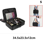 Portable Makeup Bag Nail Art Clapboard Makeup Case Toolbox Cosmetic Bags for Women Travel makeup bag DailyAlertDeals Black S3 layers  