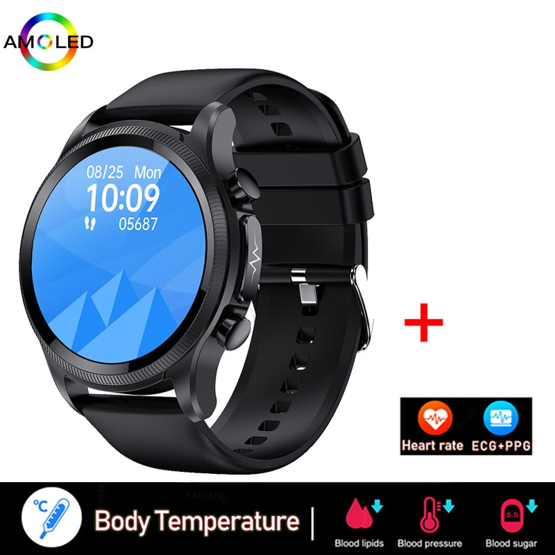 New ECG+PPG Smart Watch Men and Women with Health Fitness Tracker monitoring Sport Smartwatch ECG+PPG Smart Watch DailyAlertDeals black  