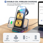 3 in 1 Wireless Charging Station for Multiple Devices Foldable Wireless charger stand For iPhone Xiaomi Apple Watch Airpods 3 in 1 Wireless Charging Station DailyAlertDeals   