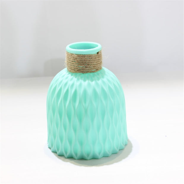 Modern Flower Vase Imitation Ceramic Flower Pot Decoration Home Plastic Vase Flower Arrangement Nordic Style Home Decoration Vases Flower Pots DailyAlertDeals Blue  