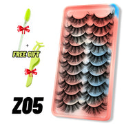 GROINNEYA Eyelashes 3D Mink Lashes Fluffy Soft Wispy Natural Cross Eyelash Extension Reusable Lashes Mink False Eyelashes Makeup 0 DailyAlertDeals 10pairs-Z05 France 