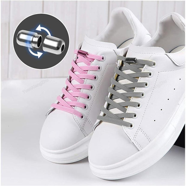 1Pair Multicolor Lock Elastic Sneaker Laces For Kids Adults and Elderly No Tie Shoelaces Quick Elastic Athletic Running Shoelace 0 DailyAlertDeals   