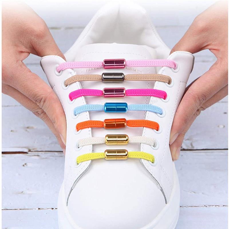 1Pair Multicolor Lock Elastic Sneaker Laces For Kids Adults and Elderly No Tie Shoelaces Quick Elastic Athletic Running Shoelace 0 DailyAlertDeals   