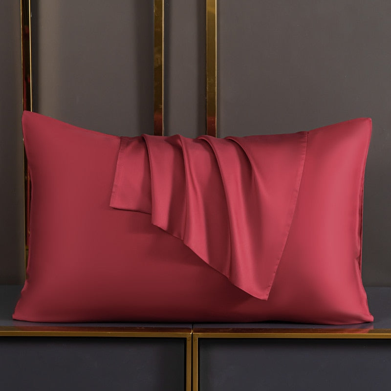 100% Natural Mulberry Silk Pillow Case Real Silk Protect Hair Skin Pillowcase Any Size Customized Bedding Pillow Cases Cover Pillowcases & Shams DailyAlertDeals Wine Red 50x65cm 1pc 