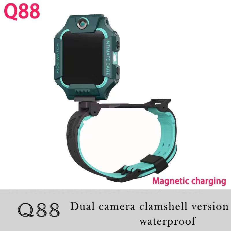 Q12 Children Smart Watch SOS Phone Watch Smartwatch Kids With Sim Card Photo Waterproof IP67 A28 Q19 Gift For IOS Android Z5S W5 0 DailyAlertDeals Q88 Green English version 