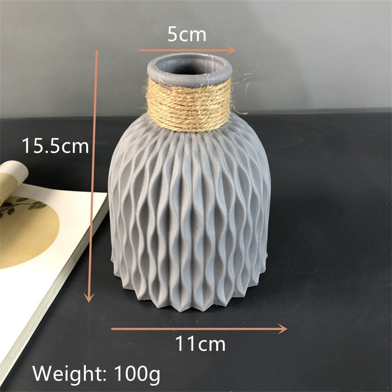 Modern Flower Vase Imitation Ceramic Flower Pot Decoration Home Plastic Vase Flower Arrangement Nordic Style Home Decoration Vases Flower Pots DailyAlertDeals   