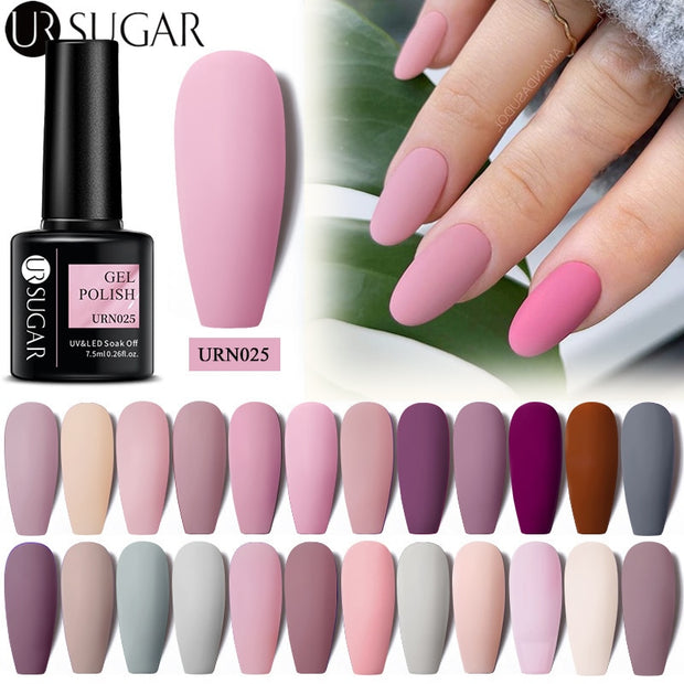 UR SUGAR 7.5ml Dark Purple Gel Nail Polish Soak Off UV LED Semi Permanent Gel Varnishes Manicure Nails Art Matte Top Coat Needed nail polish DailyAlertDeals   