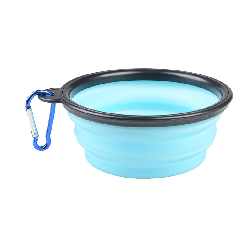 1000ml Large Collapsible Dog Pet Folding Silicone Bowl Outdoor Travel Portable Puppy Food Container Feeder Dish Bowl Pet Bowls, Feeders & Waterers DailyAlertDeals Light blue 350ml 