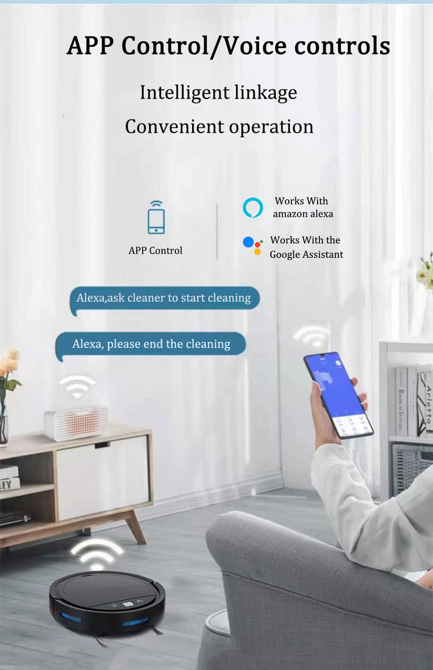 Robot Vacuum Cleaner 2500PA Smart Remote Control Wireless AutoRecharge Floor Sweeping Cleaning appliance Vacuum Cleaner For Home 0 DailyAlertDeals   