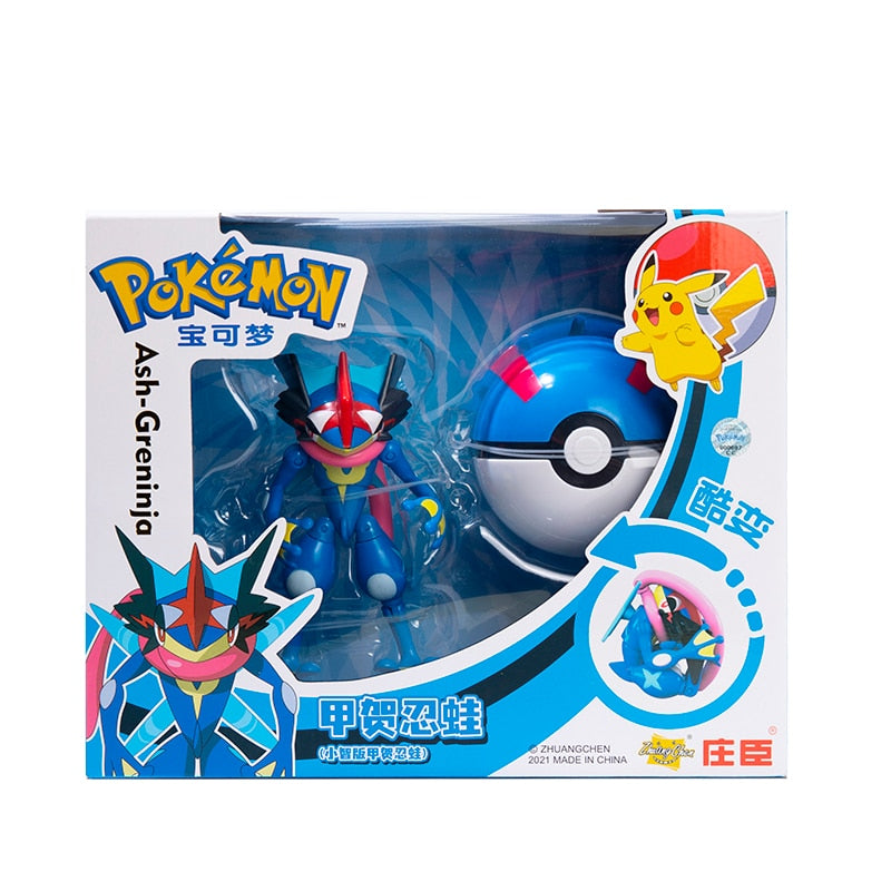 Pokemon Ball Figures  Pokeball Genuine Original Box or Without Box Deformation Toy Pikachu Charizard Pocket Monster Model Gift Pokemon Action Figures DailyAlertDeals Greninja BOX 