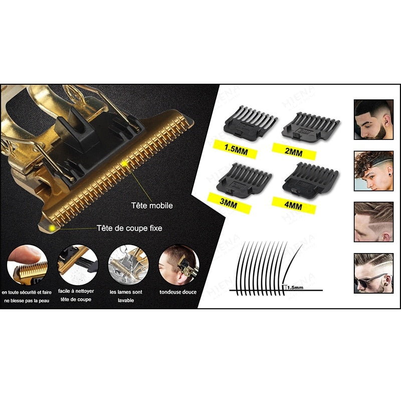 Electric Hair Clippers with Adjustable Light, Oil Head, Carving Mark, and Razor from Factory Hair Clippers & Trimmers DailyAlertDeals   