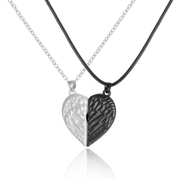 2Pcs/Lot Magnetic Couple Necklace Friendship Heart Pendant Distance Faceted Charm Necklace Women Valentine&#39;s Day Gift 2021 0 DailyAlertDeals 16  