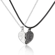 2Pcs/Lot Magnetic Couple Necklace Friendship Heart Pendant Distance Faceted Charm Necklace Women Valentine&#39;s Day Gift 2021 0 DailyAlertDeals 14  